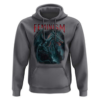 Feminism Dragon Hoodie Retro Vintage Gothic Fantasy Castle Feminist Empowerment - Wonder Print Shop