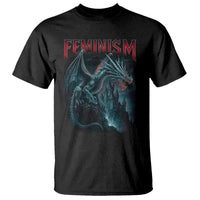 Feminism Dragon T Shirt Retro Vintage Gothic Fantasy Castle Feminist Empowerment - Wonder Print Shop