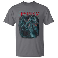 Feminism Dragon T Shirt Retro Vintage Gothic Fantasy Castle Feminist Empowerment - Wonder Print Shop