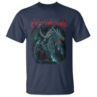 Feminism Dragon T Shirt Retro Vintage Gothic Fantasy Castle Feminist Empowerment - Wonder Print Shop