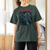 Feminism Dragon T Shirt For Women Retro Vintage Gothic Fantasy Castle Feminist Empowerment - Wonder Print Shop