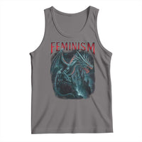 Feminism Dragon Tank Top Retro Vintage Gothic Fantasy Castle Feminist Empowerment - Wonder Print Shop