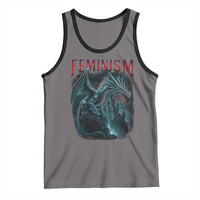 Feminism Dragon Tank Top Retro Vintage Gothic Fantasy Castle Feminist Empowerment - Wonder Print Shop