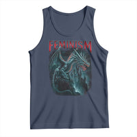 Feminism Dragon Tank Top Retro Vintage Gothic Fantasy Castle Feminist Empowerment - Wonder Print Shop