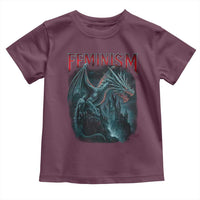 Feminism Dragon Toddler T Shirt Retro Vintage Gothic Fantasy Castle Feminist Empowerment - Wonder Print Shop