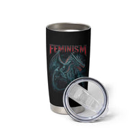 Feminism Dragon Tumbler Cup Retro Vintage Gothic Fantasy Castle Feminist Empowerment - Wonder Print Shop