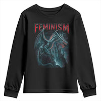 Feminism Dragon Youth Sweatshirt Retro Vintage Gothic Fantasy Castle Feminist Empowerment - Wonder Print Shop