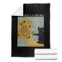 Chinga la Migra Throw Blanket Subtle FDT Black Cat Meme Van Gogh Art - Wonder Print Shop