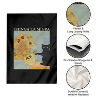 Chinga la Migra Garden Flag Subtle FDT Black Cat Meme Van Gogh Art - Wonder Print Shop