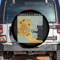Chinga la Migra Spare Tire Cover Subtle FDT Black Cat Meme Van Gogh Art - Wonder Print Shop