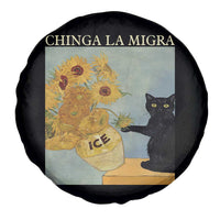 Chinga la Migra Spare Tire Cover Subtle FDT Black Cat Meme Van Gogh Art - Wonder Print Shop