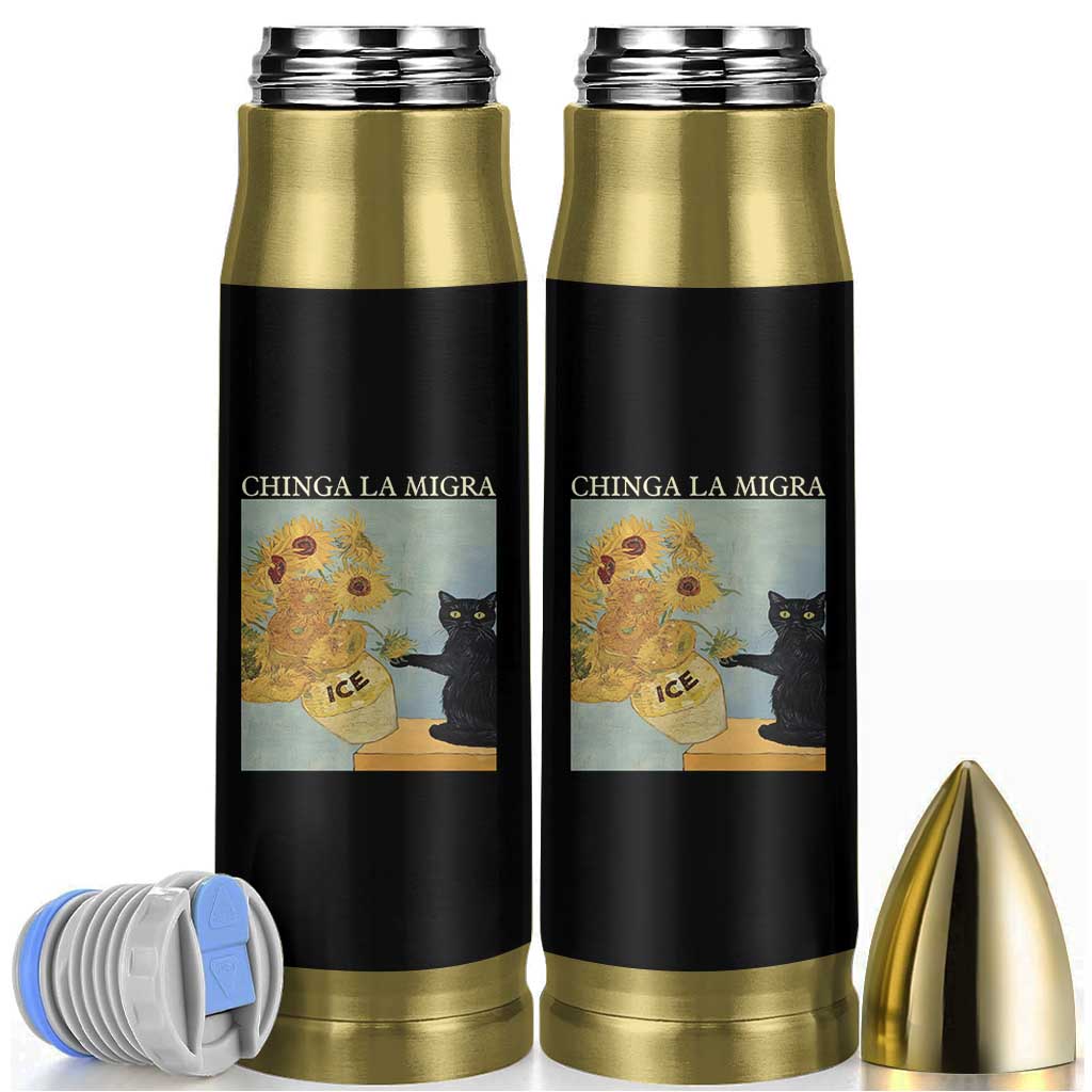 Chinga la Migra Bullet Tumbler Subtle FDT Black Cat Meme Van Gogh Art - Wonder Print Shop