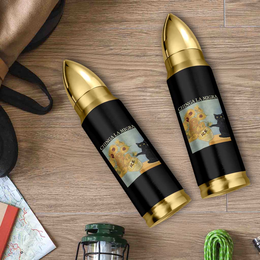 Chinga la Migra Bullet Tumbler Subtle FDT Black Cat Meme Van Gogh Art - Wonder Print Shop