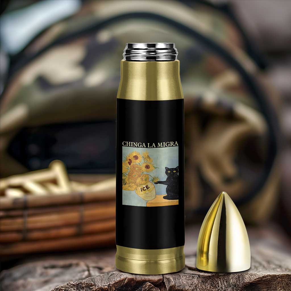 Chinga la Migra Bullet Tumbler Subtle FDT Black Cat Meme Van Gogh Art - Wonder Print Shop