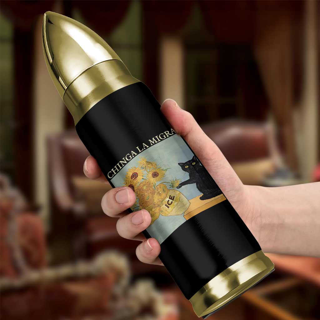 Chinga la Migra Bullet Tumbler Subtle FDT Black Cat Meme Van Gogh Art - Wonder Print Shop