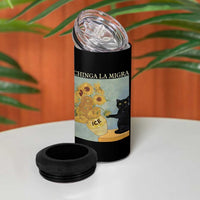 Chinga la Migra 4 in 1 Can Cooler Tumbler Subtle FDT Black Cat Meme Van Gogh Art - Wonder Print Shop