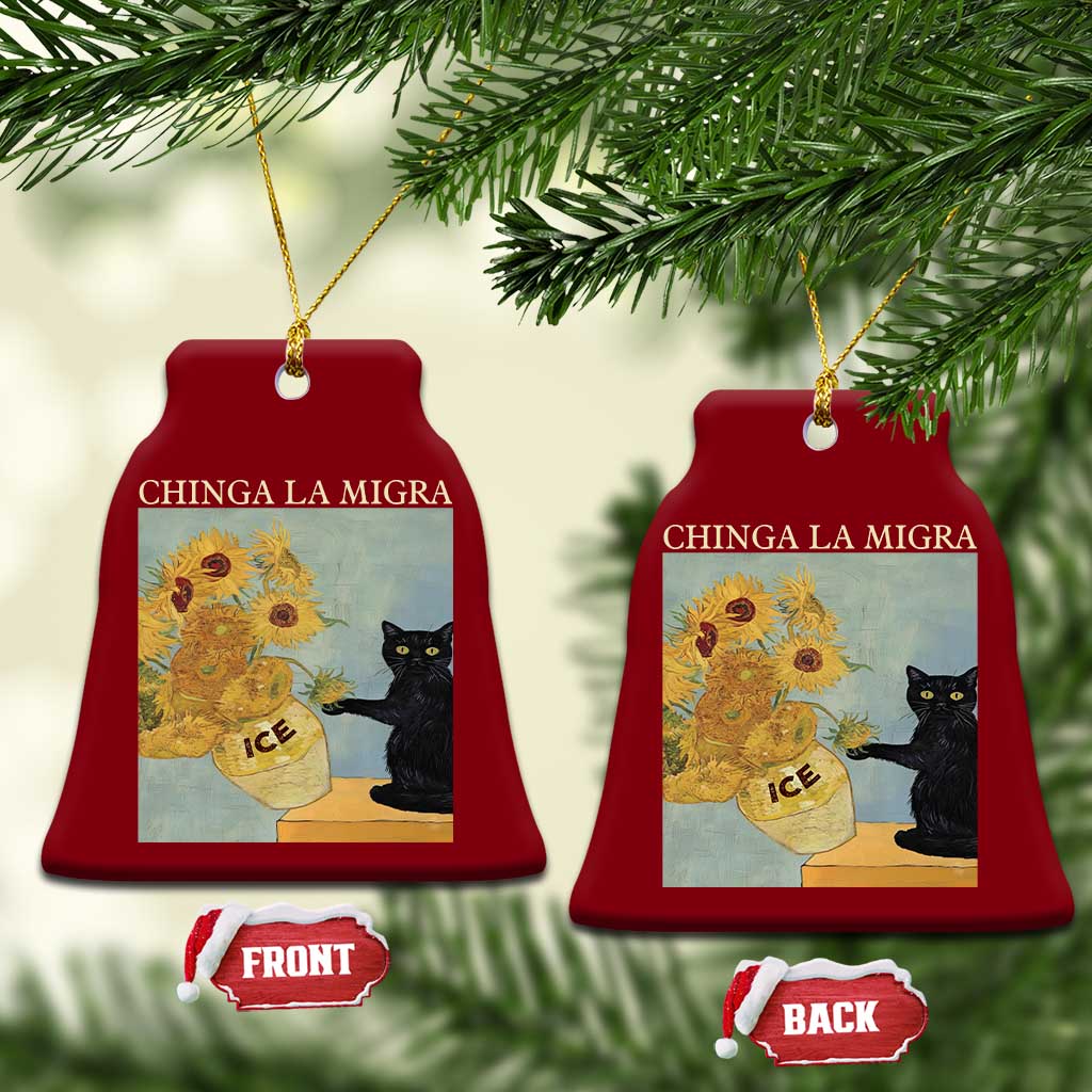 Chinga la Migra Ceramic Ornament Subtle FDT Black Cat Meme Van Gogh Art - Wonder Print Shop