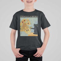 Chinga la Migra T Shirt For Kid Subtle FDT Black Cat Meme Van Gogh Art - Wonder Print Shop