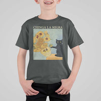 Chinga la Migra T Shirt For Kid Subtle FDT Black Cat Meme Van Gogh Art - Wonder Print Shop