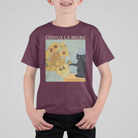 Chinga la Migra T Shirt For Kid Subtle FDT Black Cat Meme Van Gogh Art - Wonder Print Shop
