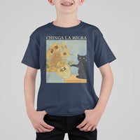 Chinga la Migra T Shirt For Kid Subtle FDT Black Cat Meme Van Gogh Art - Wonder Print Shop