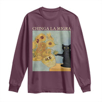 Chinga la Migra Long Sleeve Shirt Subtle FDT Black Cat Meme Van Gogh Art - Wonder Print Shop
