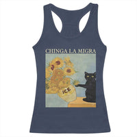 Chinga la Migra Racerback Tank Top Subtle FDT Black Cat Meme Van Gogh Art - Wonder Print Shop