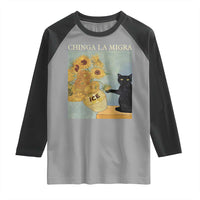 Chinga la Migra Raglan Shirt Subtle FDT Black Cat Meme Van Gogh Art - Wonder Print Shop