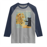 Chinga la Migra Raglan Shirt Subtle FDT Black Cat Meme Van Gogh Art - Wonder Print Shop