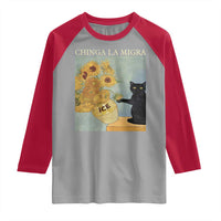 Chinga la Migra Raglan Shirt Subtle FDT Black Cat Meme Van Gogh Art - Wonder Print Shop