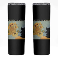 Chinga la Migra Skinny Tumbler Subtle FDT Black Cat Meme Van Gogh Art - Wonder Print Shop