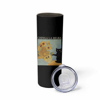 Chinga la Migra Skinny Tumbler Subtle FDT Black Cat Meme Van Gogh Art - Wonder Print Shop