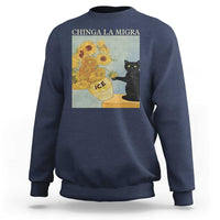 Chinga la Migra Sweatshirt Subtle FDT Black Cat Meme Van Gogh Art - Wonder Print Shop