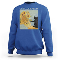 Chinga la Migra Sweatshirt Subtle FDT Black Cat Meme Van Gogh Art - Wonder Print Shop