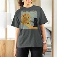 Chinga la Migra T Shirt For Women Subtle FDT Black Cat Meme Van Gogh Art - Wonder Print Shop