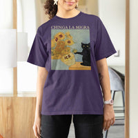 Chinga la Migra T Shirt For Women Subtle FDT Black Cat Meme Van Gogh Art - Wonder Print Shop