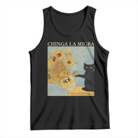 Chinga la Migra Tank Top Subtle FDT Black Cat Meme Van Gogh Art - Wonder Print Shop