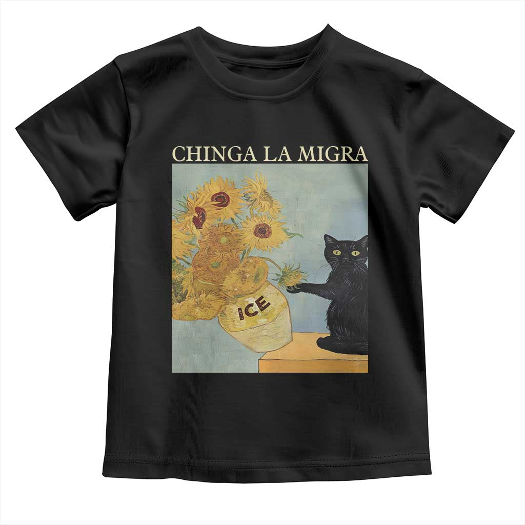 Chinga la Migra Toddler T Shirt Subtle FDT Black Cat Meme Van Gogh Art - Wonder Print Shop