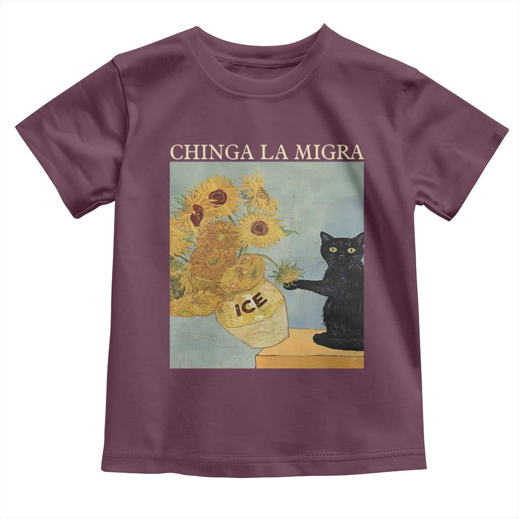 Chinga la Migra Toddler T Shirt Subtle FDT Black Cat Meme Van Gogh Art - Wonder Print Shop