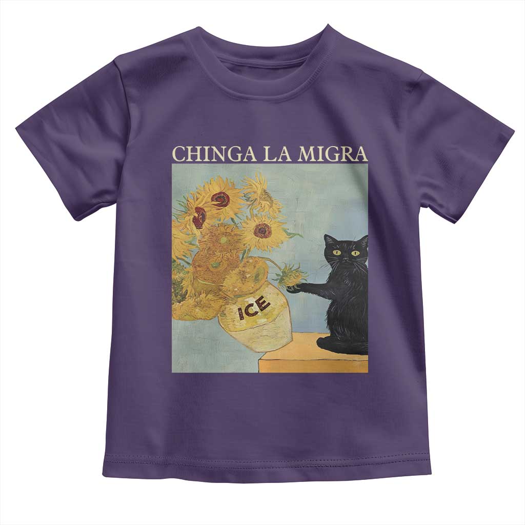 Chinga la Migra Toddler T Shirt Subtle FDT Black Cat Meme Van Gogh Art - Wonder Print Shop