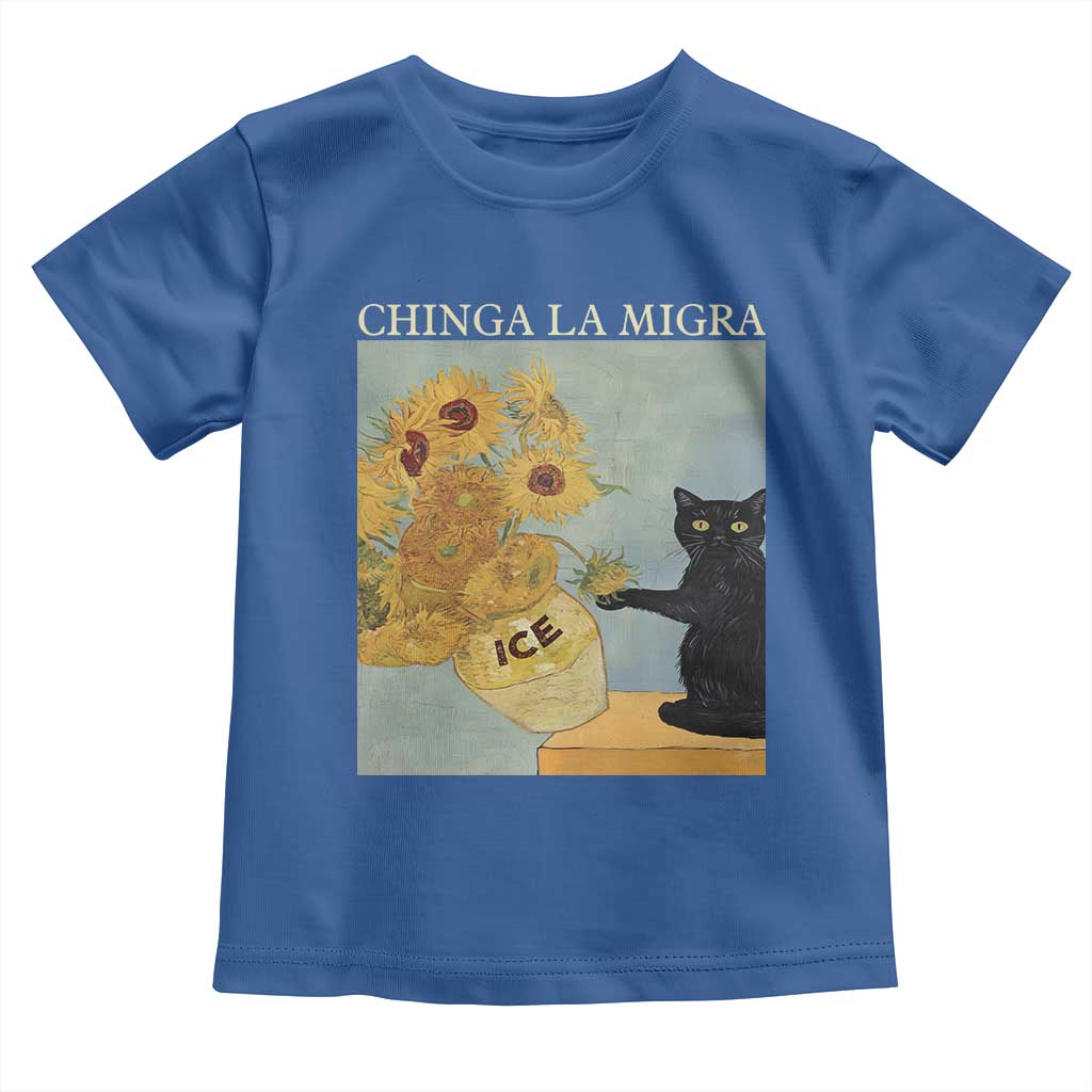 Chinga la Migra Toddler T Shirt Subtle FDT Black Cat Meme Van Gogh Art - Wonder Print Shop