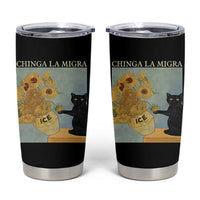 Chinga la Migra Tumbler Cup Subtle FDT Black Cat Meme Van Gogh Art - Wonder Print Shop