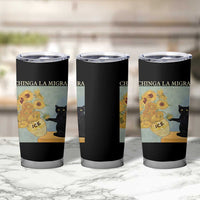 Chinga la Migra Tumbler Cup Subtle FDT Black Cat Meme Van Gogh Art - Wonder Print Shop