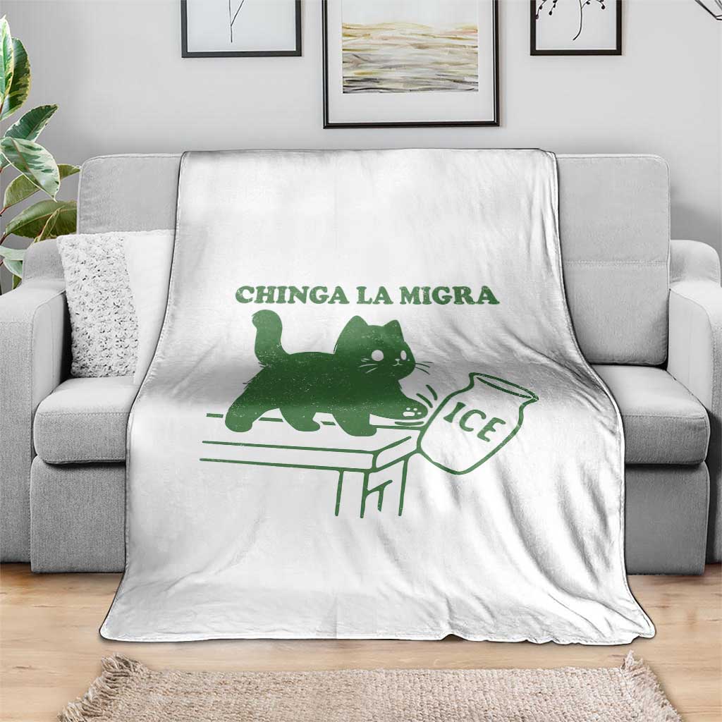 Chinga la Migra Throw Blanket Funny Subtle FDT Cat Meme - Wonder Print Shop
