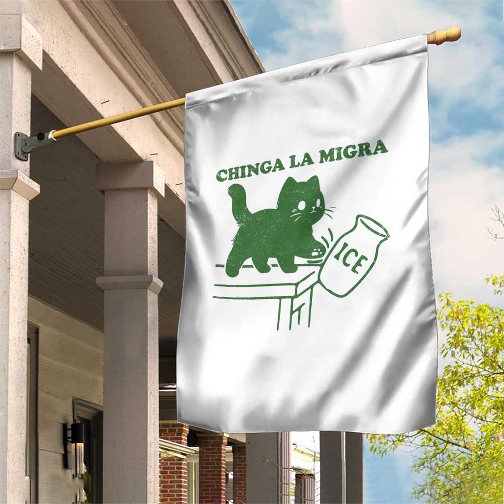 Chinga la Migra Garden Flag Funny Subtle FDT Cat Meme - Wonder Print Shop