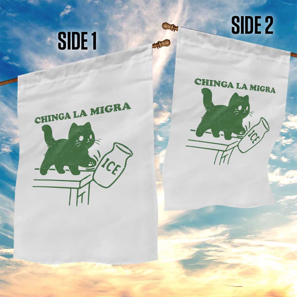Chinga la Migra Garden Flag Funny Subtle FDT Cat Meme - Wonder Print Shop