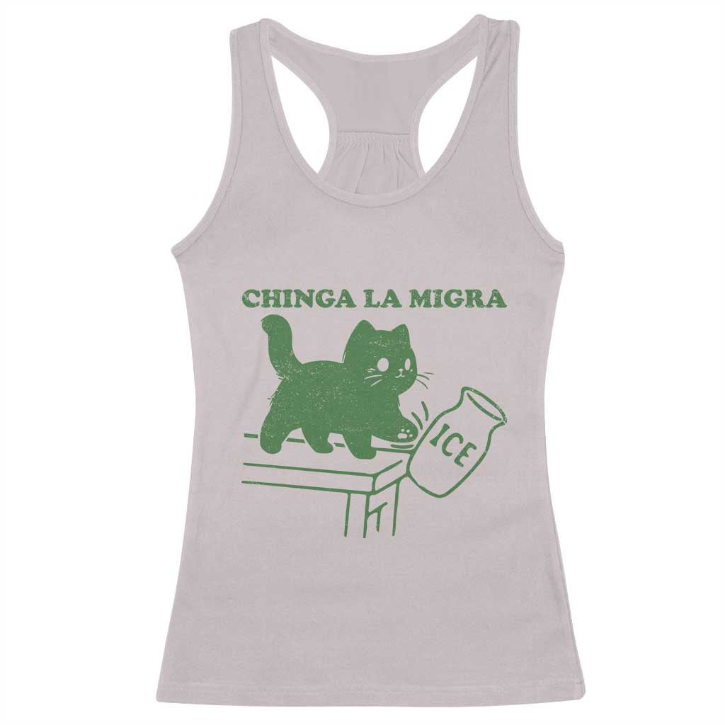 Chinga la Migra Racerback Tank Top Funny Subtle FDT Cat Meme - Wonder Print Shop