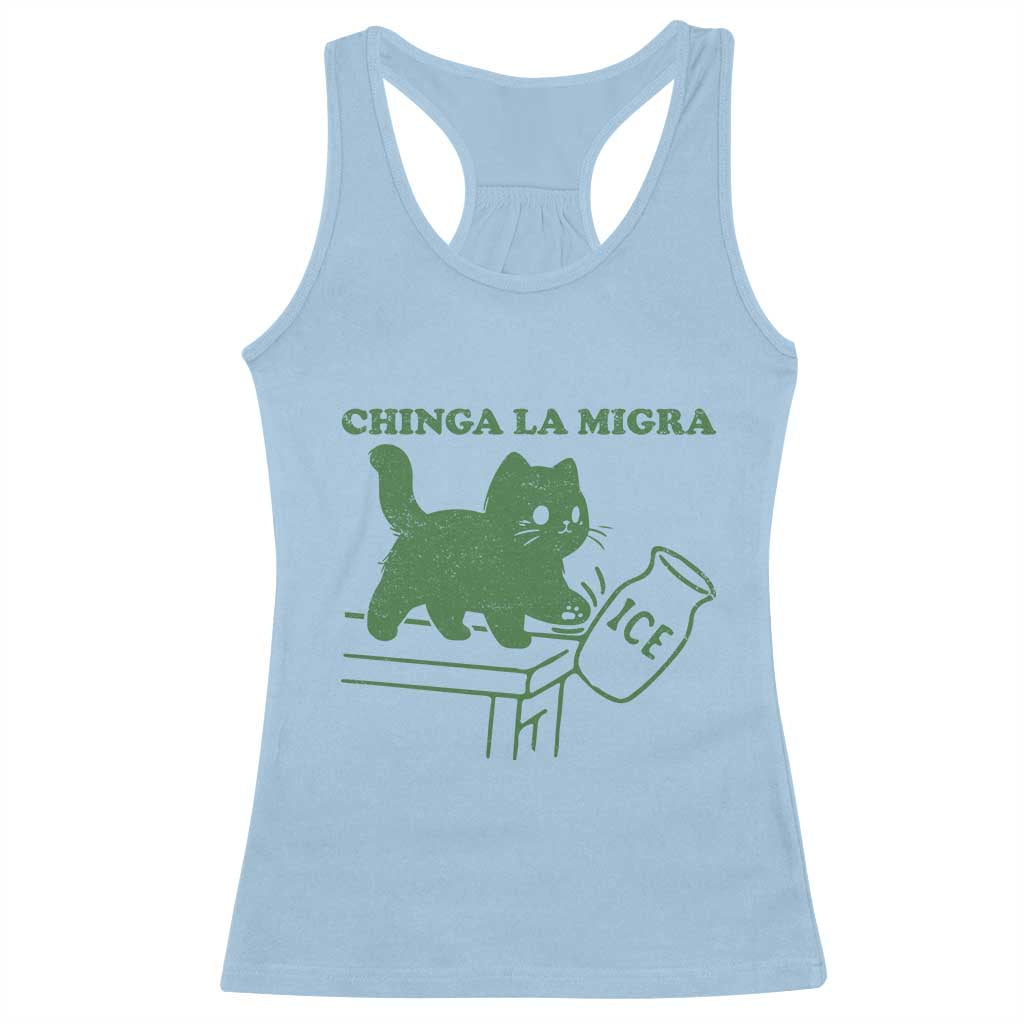 Chinga la Migra Racerback Tank Top Funny Subtle FDT Cat Meme - Wonder Print Shop