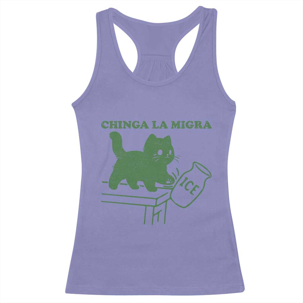 Chinga la Migra Racerback Tank Top Funny Subtle FDT Cat Meme - Wonder Print Shop