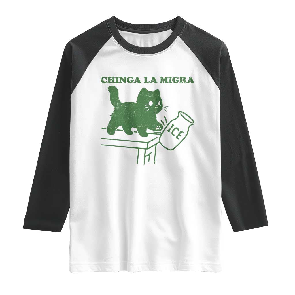 Chinga la Migra Raglan Shirt Funny Subtle FDT Cat Meme - Wonder Print Shop